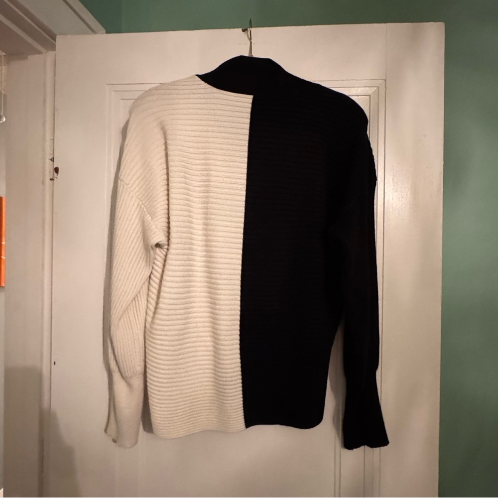 🦋LAST CHANCE🦋Express Black and Cream Cowl Neck Sweater - Picture 5 of 5
